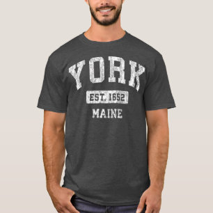 York Maine ME Vintage Sports Established Design  T-Shirt