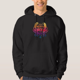 York Maine Souvenir Dirigo Crab Cute Rainbow Tie D Hoodie