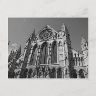 York Minster Cathedral Black and White Postcard
