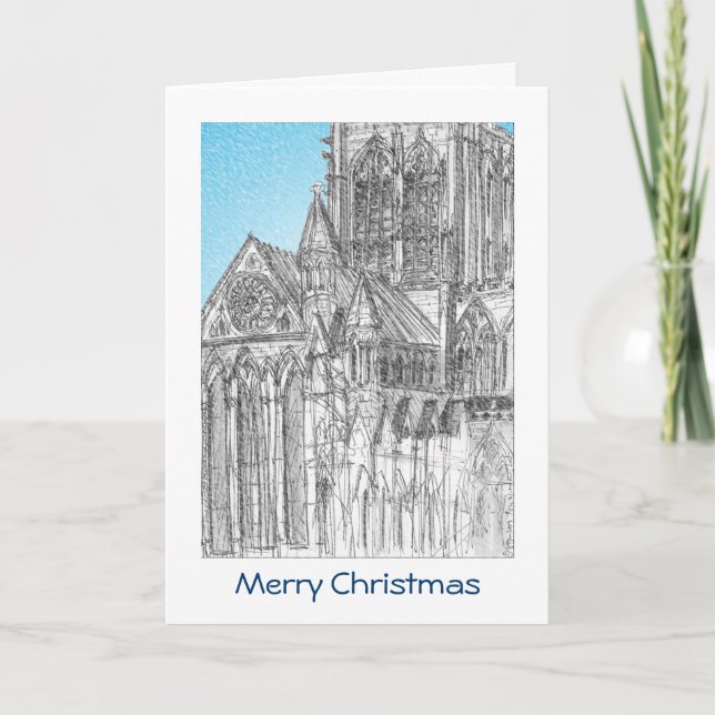 York Minster Christmas Card with GREETING (Front)