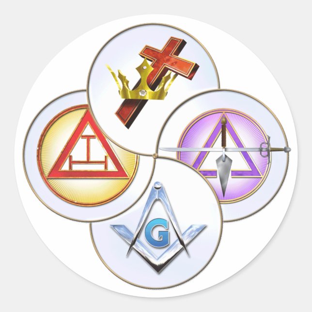 York Rite Digital Pinwheel Classic Round Sticker (Front)