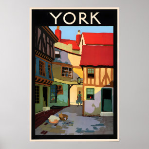York Shambles Poster Vintage England Travel Print