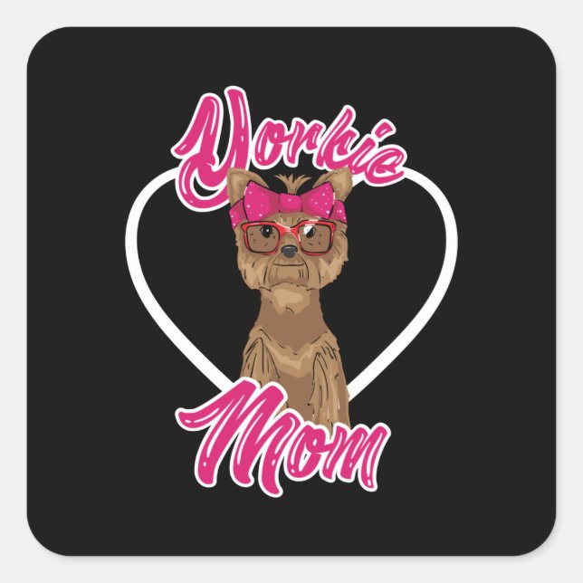 Yorki Mum Square Sticker (Front)
