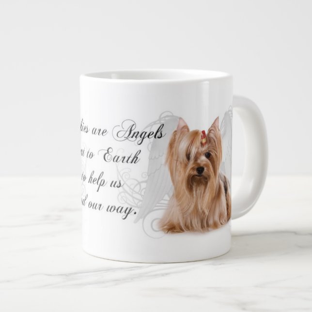 Yorkie Angel Jumbo Mug (Front Right)