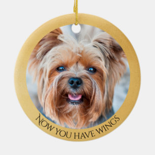 Yorkie Angel Personalised Memorial Ceramic Tree Decoration