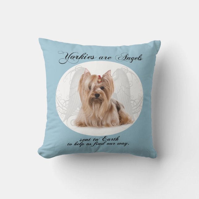 Yorkie Angel Pillow (Front)