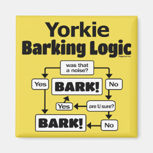 Yorkie Barking Logic Magnet