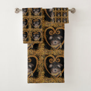 Yorkie       bath towel set