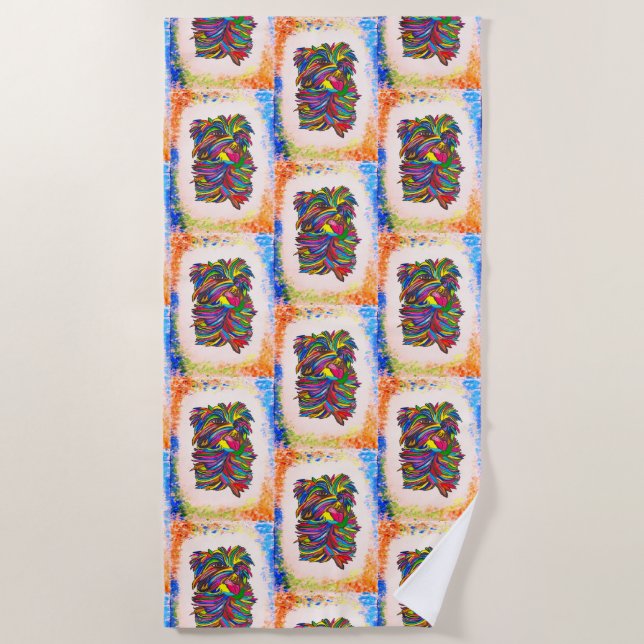 Yorkie Beach BG Towel (Front)