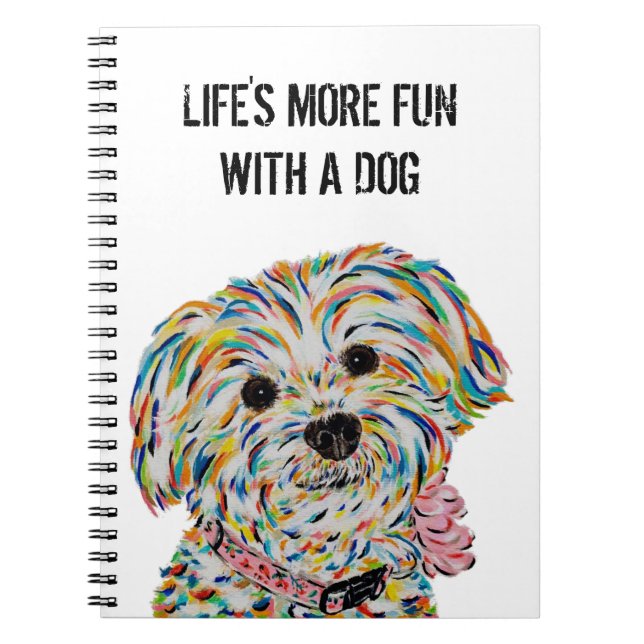 Yorkie Bichon Dog Notebook 6.5" x 8.75" (Front)