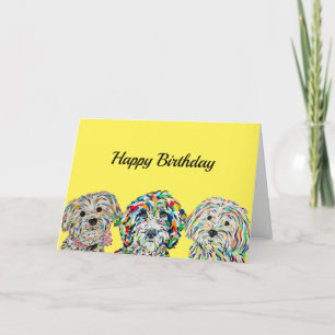 Yorkie Bichon Sheepadoodle Maltipoo Birthday Card