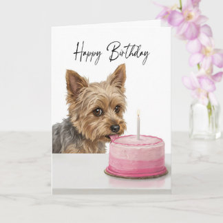 Yorkie Birthday Cake Inspector Card