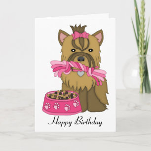 Yorkie Birthday Card