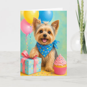 Yorkie Birthday Cute Yorkshire Terrier Birthday Card