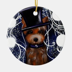 YORKIE CERAMIC TREE DECORATION