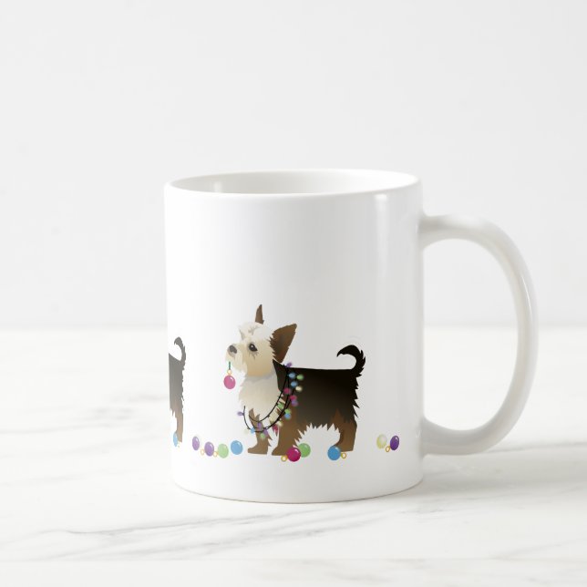 Yorkie Christmas Design Coffee Mug (Right)