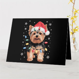 Yorkie Christmas Dog Long Xmas Gift Card