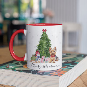 Yorkie Christmas Mug Merry Woofmas Funny Dog lover