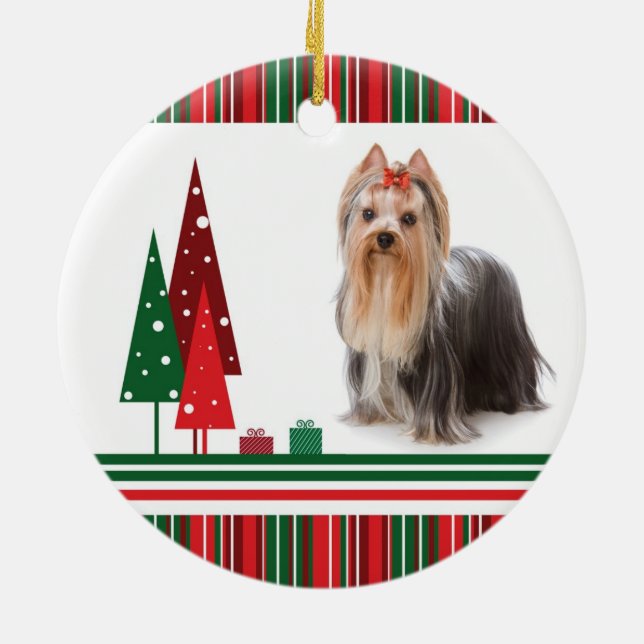 Yorkie Christmas Ornament (Back)