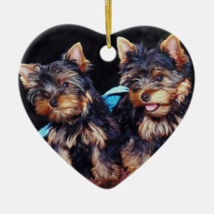 Yorkie Christmas Ornaments