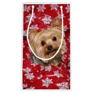 Yorkie Christmas Small Gift Bag