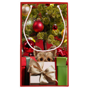 Yorkie Christmas Small Gift Bag