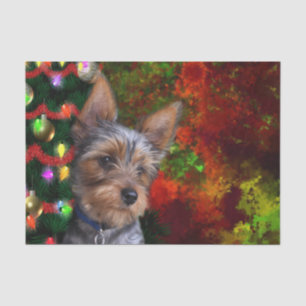 Yorkie Christmas Tissue Paper