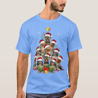Yorkie Christmas Tree Lights Santa Hat Xmas Yorkie T-Shirt