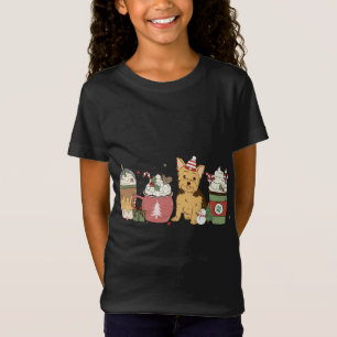 Yorkie Coffee Latte Winter Christmas Dog Mum Holid T-Shirt