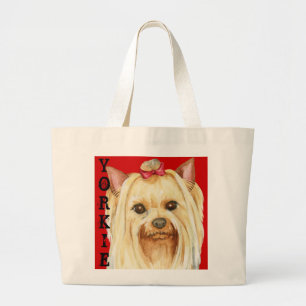 Yorkie Colour Block Large Tote Bag