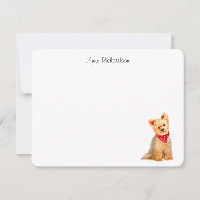Yorkie custom flat thank you card (Front)