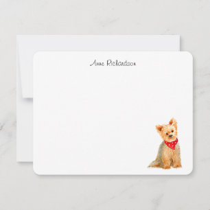Yorkie custom flat thank you card