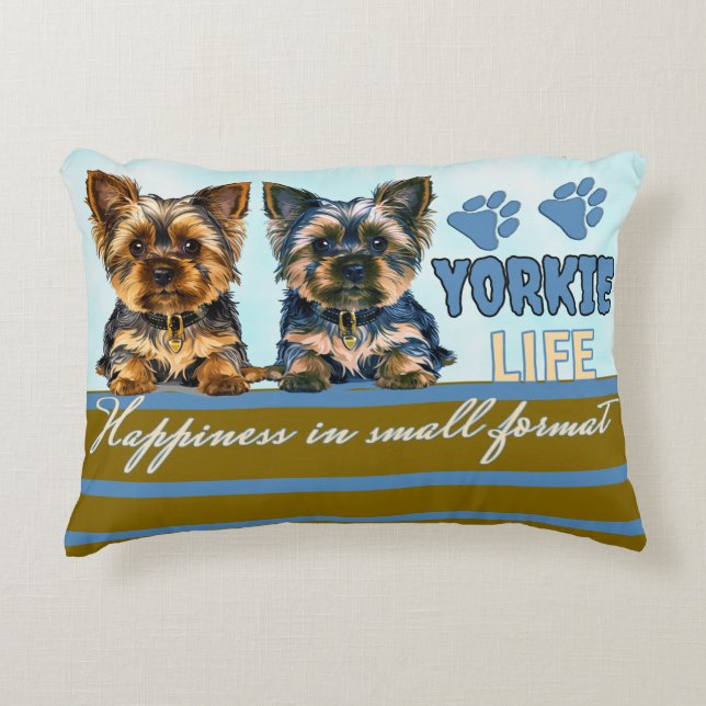 Yorkie cute decorative cushion (Front)