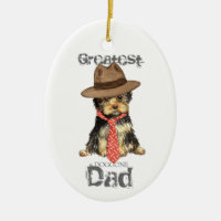 Yorkie Dad Ceramic Ornament