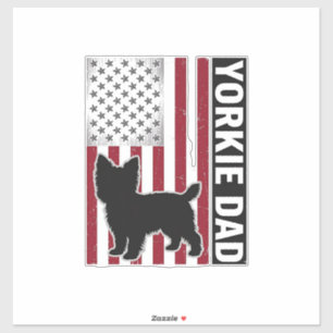 Yorkie Dad Patriotic Vintage Engraving Dog Shirt D