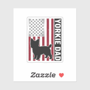 Yorkie Dad Patriotic Vintage Engraving Dog Shirt D