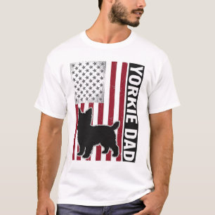Yorkie Dad Patriotic Vintage Engraving Dog Shirt D