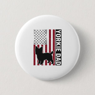 Yorkie Dad Patriotic Vintage Engraving Dog Shirt D 6 Cm Round Badge