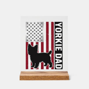 Yorkie Dad Patriotic Vintage Engraving Dog Shirt D Acrylic Sign