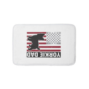 Yorkie Dad Patriotic Vintage Engraving Dog Shirt D Bath Mat