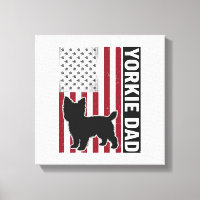 Yorkie Dad Patriotic Vintage Engraving Dog Shirt D
