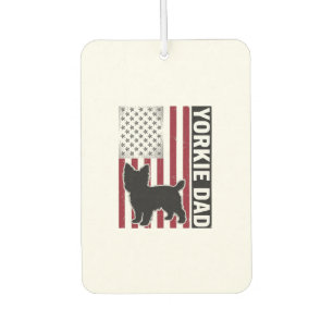 Yorkie Dad Patriotic Vintage Engraving Dog Shirt D Car Air Freshener