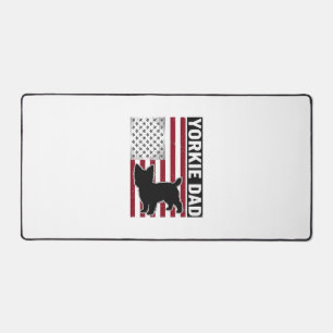 Yorkie Dad Patriotic Vintage Engraving Dog Shirt D Desk Mat