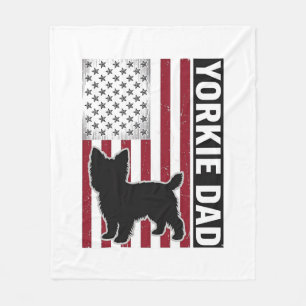 Yorkie Dad Patriotic Vintage Engraving Dog Shirt D Fleece Blanket