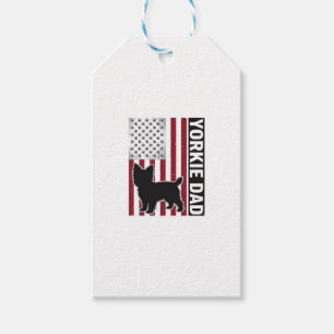 Yorkie Dad Patriotic Vintage Engraving Dog Shirt D Gift Tags