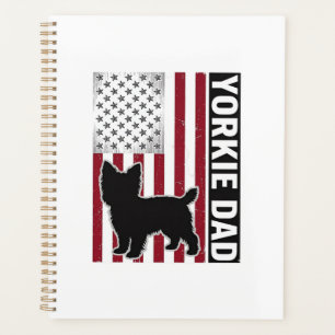 Yorkie Dad Patriotic Vintage Engraving Dog Shirt D Planner