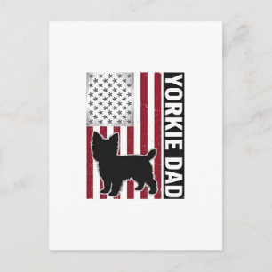 Yorkie Dad Patriotic Vintage Engraving Dog Shirt D Postcard