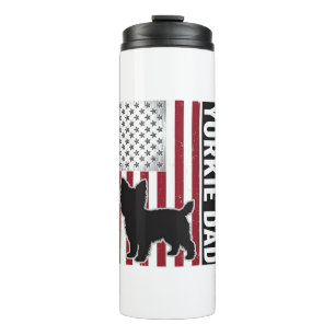 Yorkie Dad Patriotic Vintage Engraving Dog Shirt D Thermal Tumbler