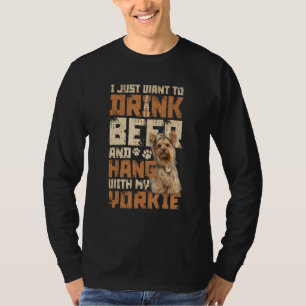 Yorkie Dad Yorkshire Terrier Dog Beer T-Shirt