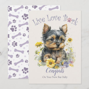 Yorkie Dog Adoption, Gotcha Day Card